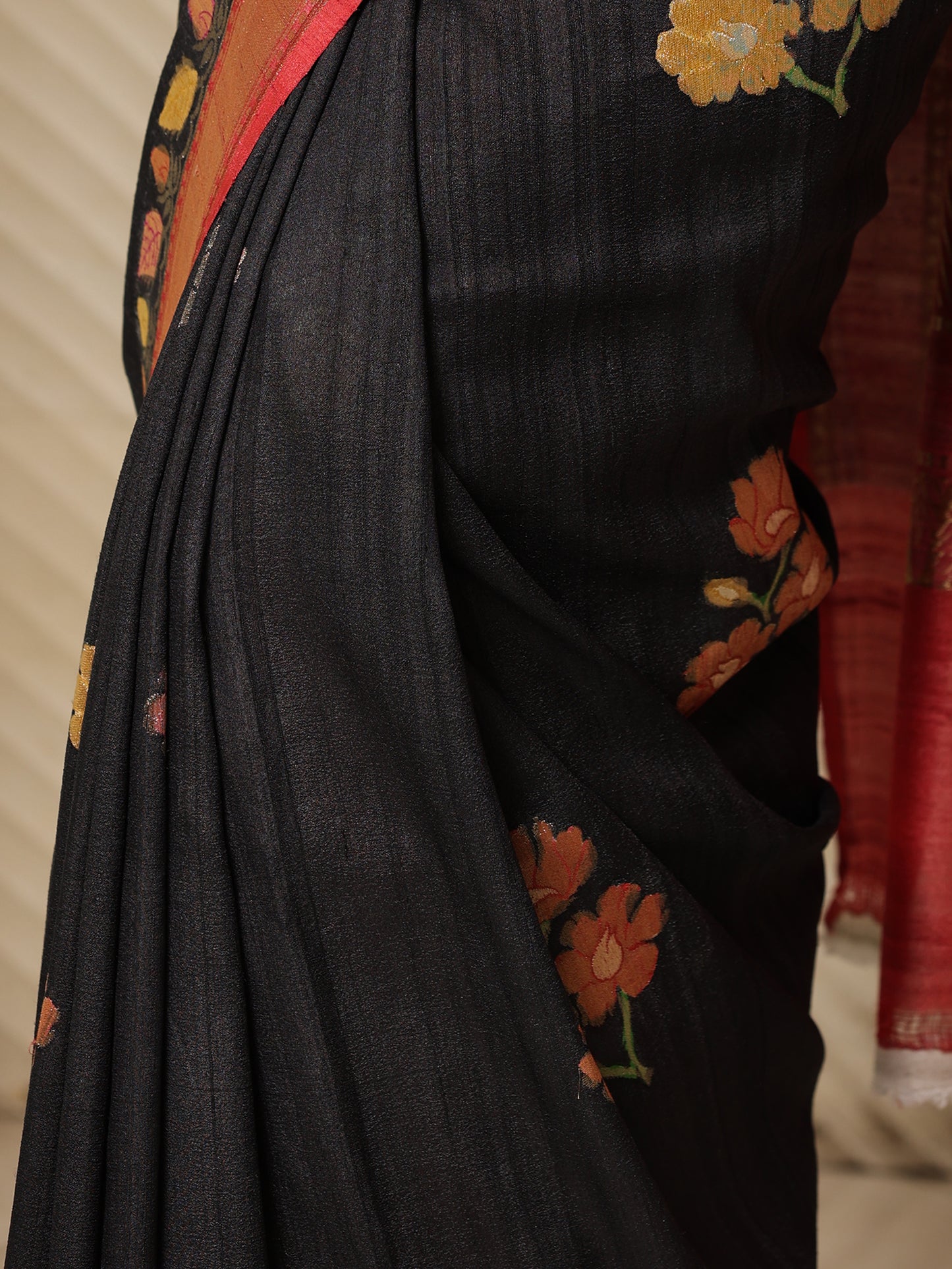 Hand painted banarasi tusson georgette saree