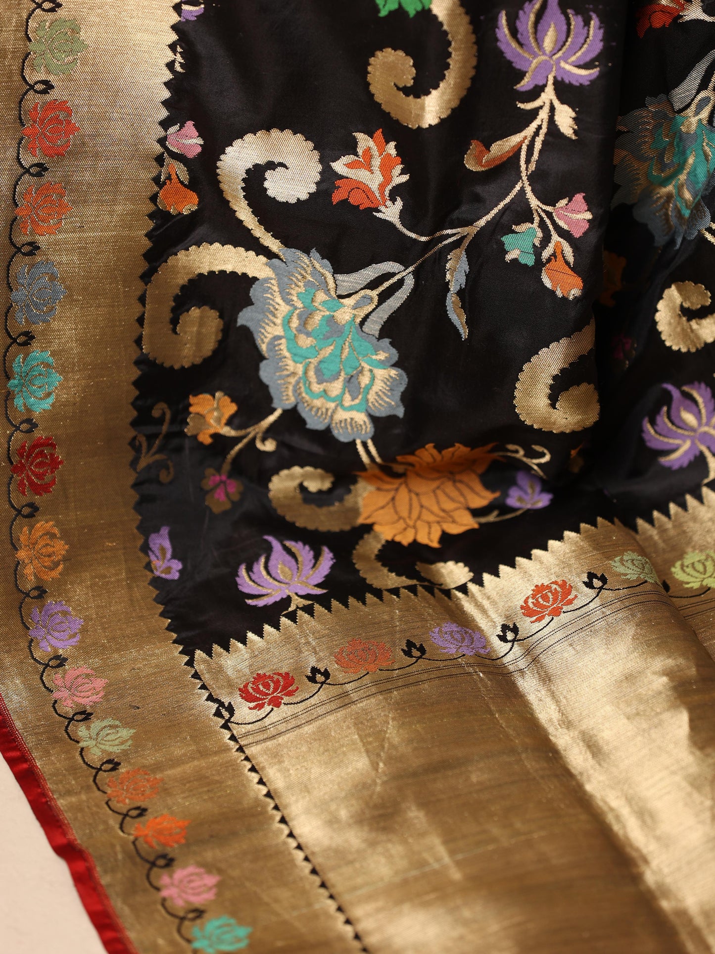 Multi Colored handwoven Banarasi silk saree