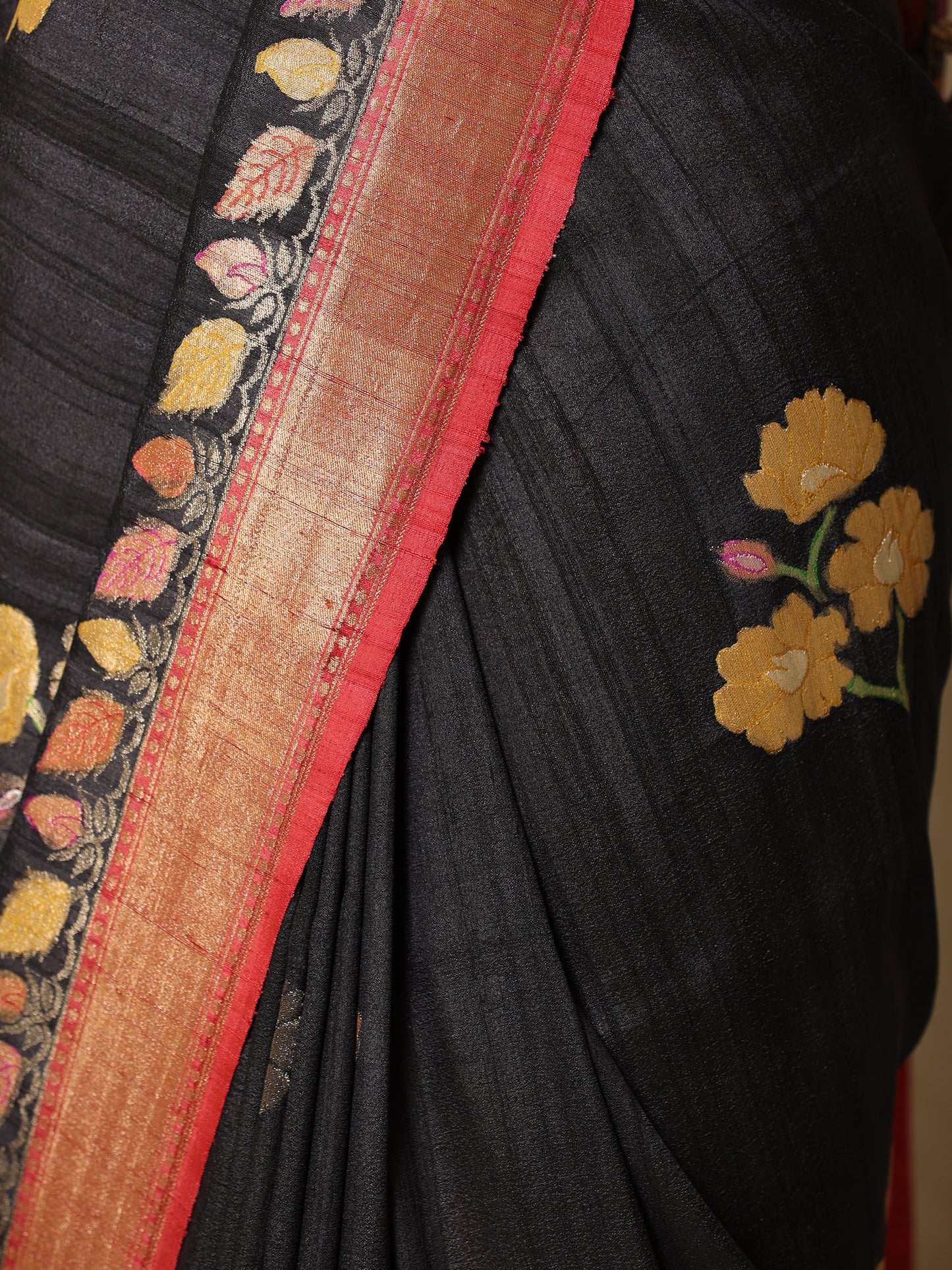 Hand painted banarasi tusson georgette saree