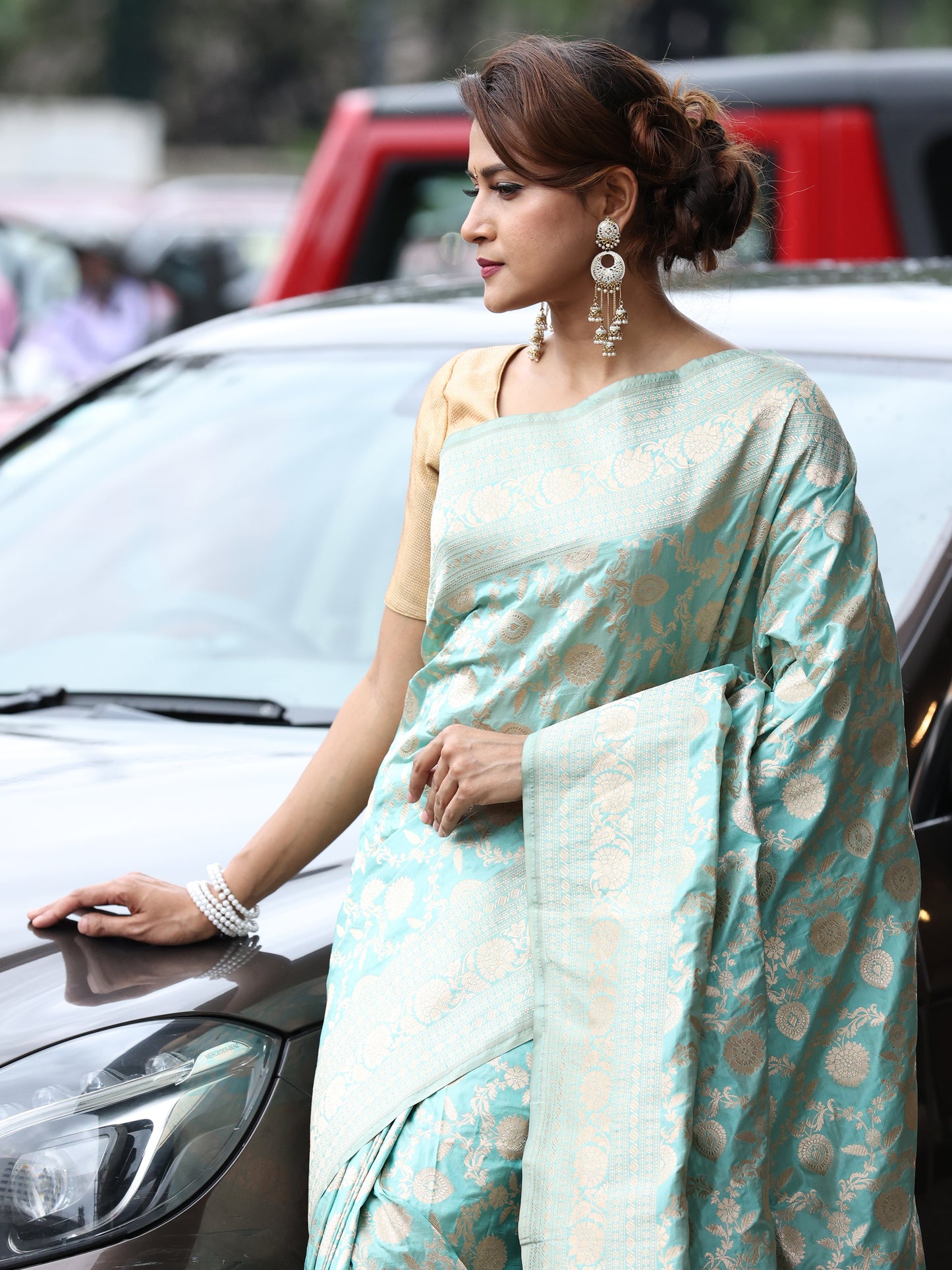 Hand-woven Banarasi silk saree