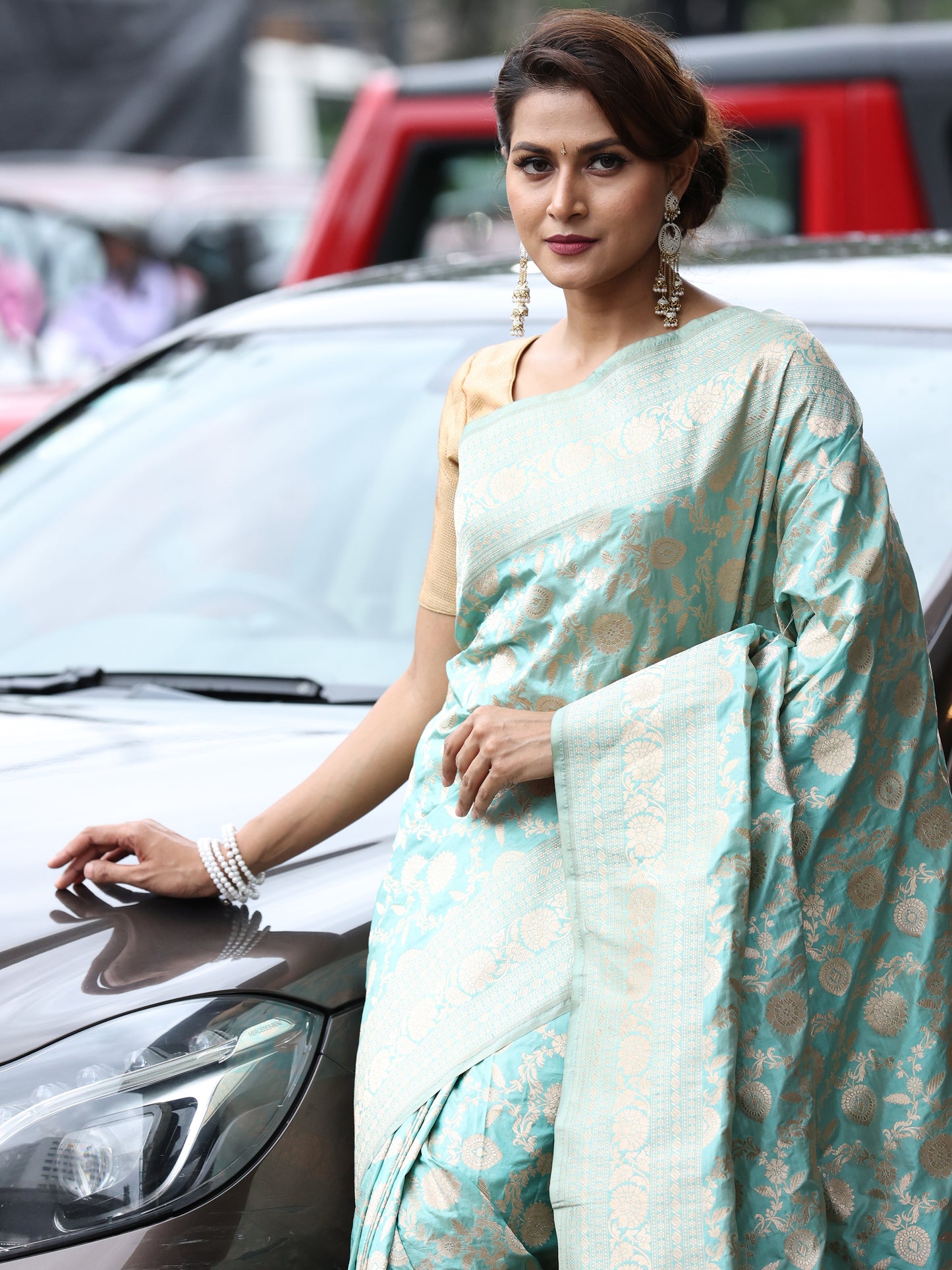 Hand-woven Banarasi silk saree